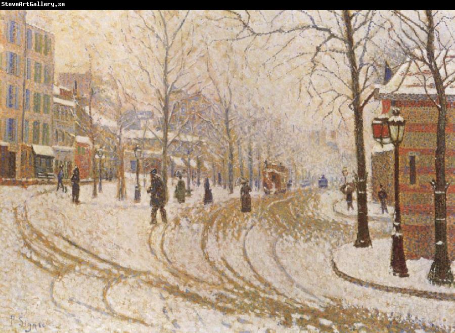 Paul Signac The Boulevard de Clichy under Snow